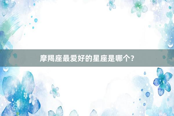摩羯座最爱好的星座是哪个？